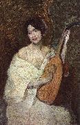 Alden J Weir Lady with a Mandolin oil painting picture wholesale